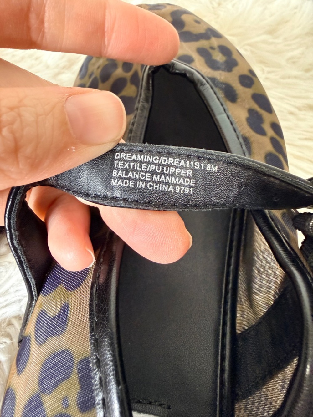 Steve Madden Dreaming Mesh Mary Jane Ballet Flats Leopard Print Size 8M - Picture 6 of 8